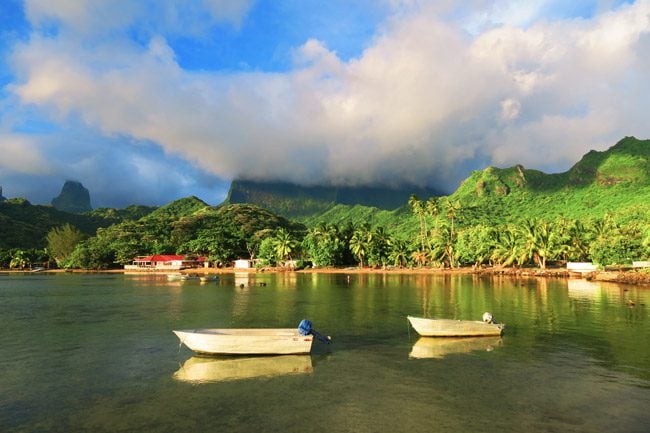 Athia Bay Moorea French Polynesia sunset