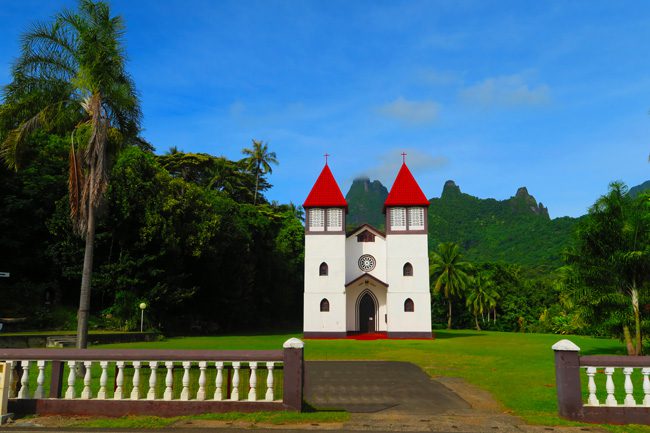 Catholic church in Haapiti Moorea French Polynesia