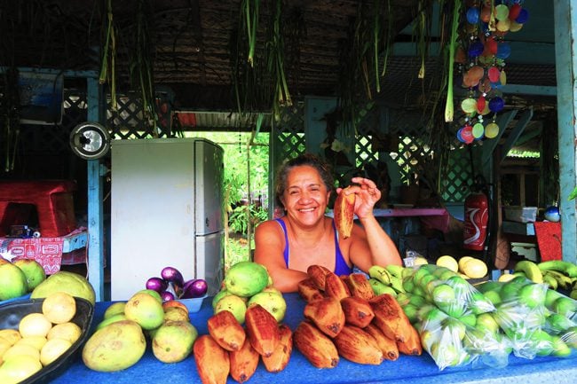 Fruits stall in Moorea French Polynesia