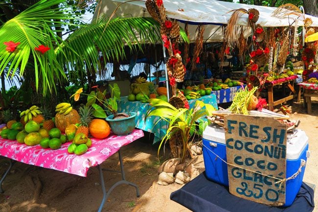 Fruits stalls in Moorea French Polynesia