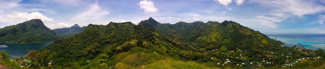 Magical Mountain Moorea French Polynesia panoramic view