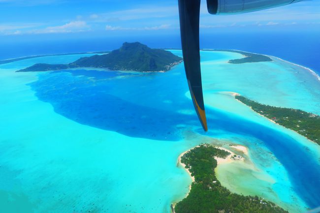 Maupiti from the air French Polynesia