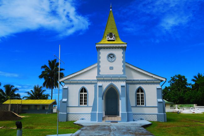 Protestant temple Moorea French Polynesia