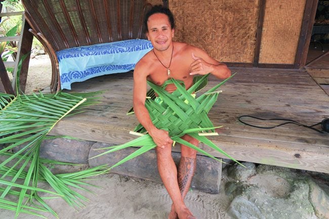 Tiki Village Moorea basket weaving workshop