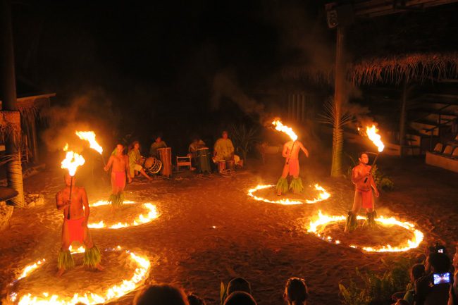 Tiki Village Moorea fire show 2