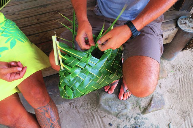 Tiki Village Moorea weaving basket