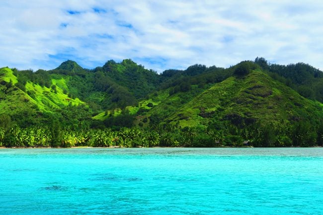View of Moorea French Polynesia turquoise water