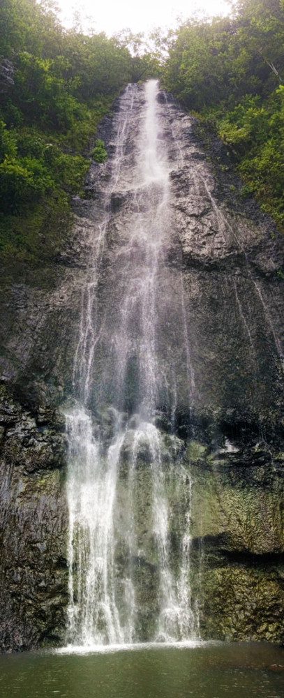 Waterfall in Moorea panoramic shot