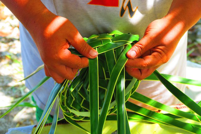 Basket weaving Fakarava Atoll French Polynesia