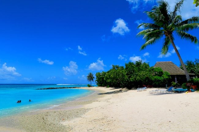 Beach in Fare Huahine Island French Polynesia