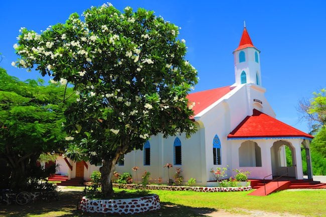 Catholic church Rotoava Village Fakarava Atoll French Polynesia