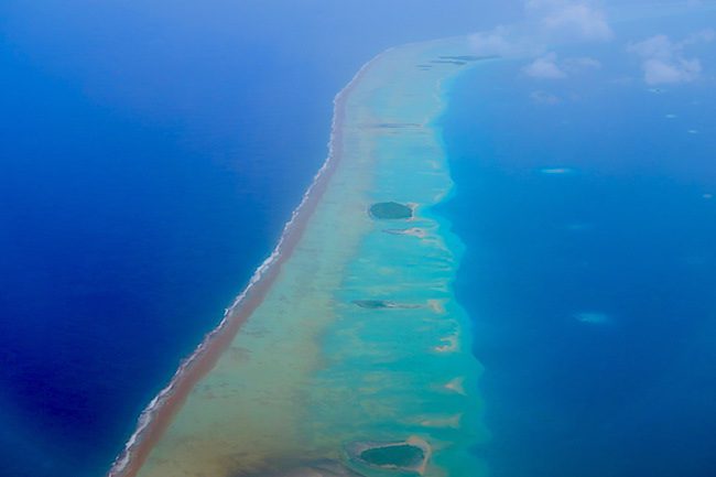 Fakarava Atoll French Polynesia aerial view