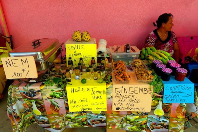 Fare Huahine Island French Polynesia local stall