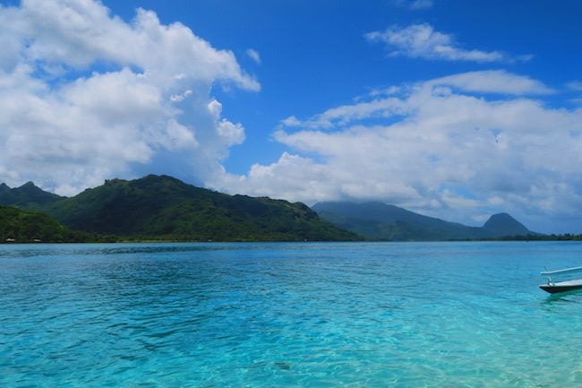 Fare Huahine Island French Polynesia mountains