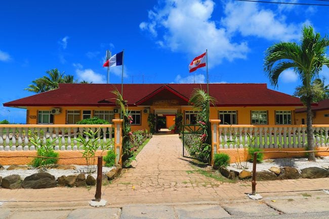 Fare Huahine Island French Polynesia town hall