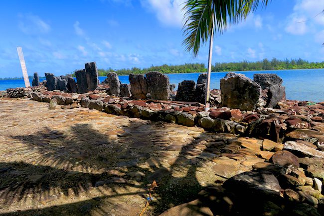 Marae Manunu complex Huahine Island French Polynesia