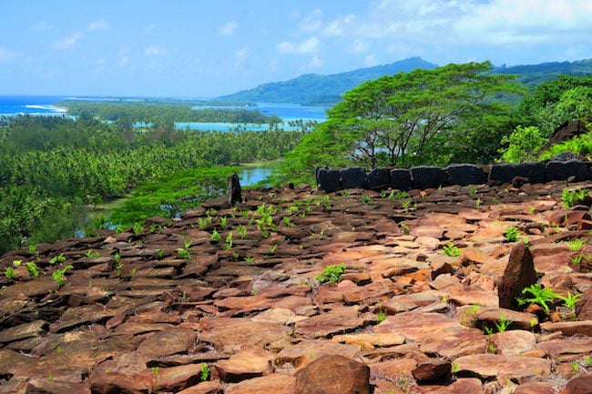 Matariea Hill Marae Huahine Island French Polynesia