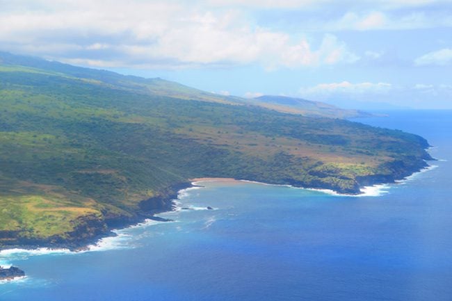 Nuku Hiva Marquesas Islands French Polynesia from the air cliffs