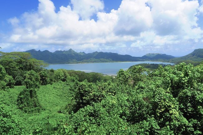 Panoramic view Huahine Island French Polynesia belvedere