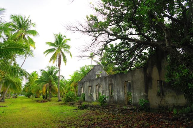 Tetamanu Village abandoned school Fakarava Atoll French Polynesia