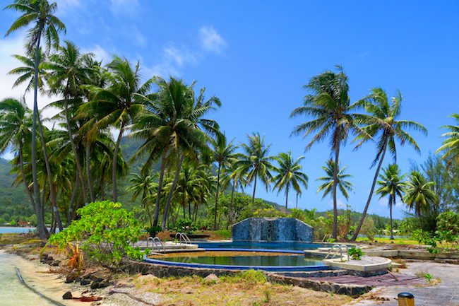 abandoned hotel Huahine Island French Polynesia