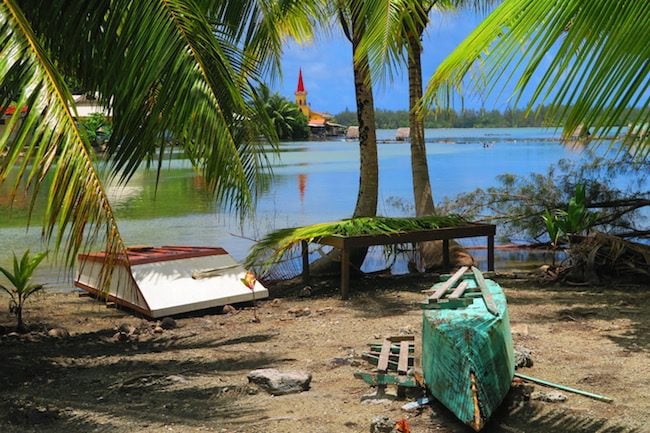 boats Huahine Island French Polynesia