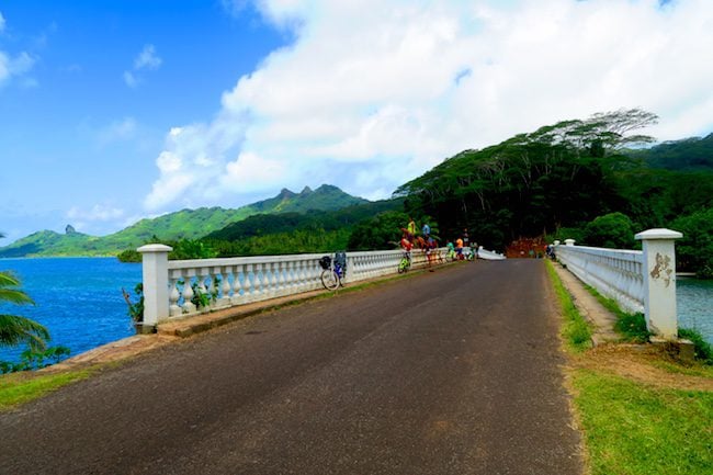 bridge connecting Huahine nui and Huahine Iti French Polynesia