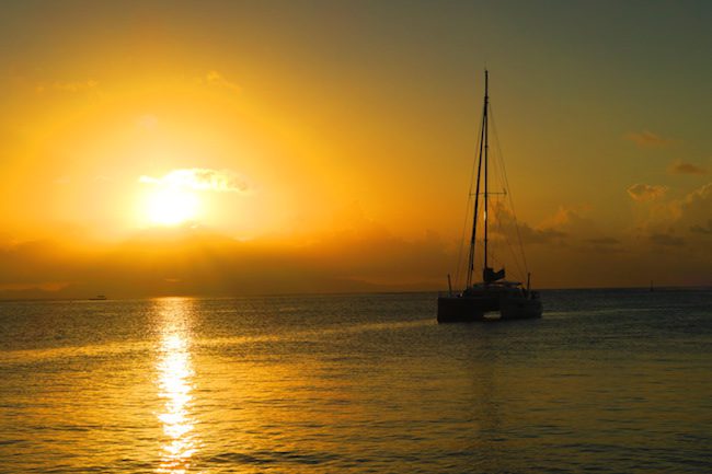 sunset Fare Huahine Island French Polynesia