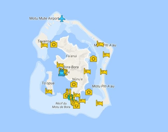 3 Days In Bora Bora Itinerary Map - French Polynesia