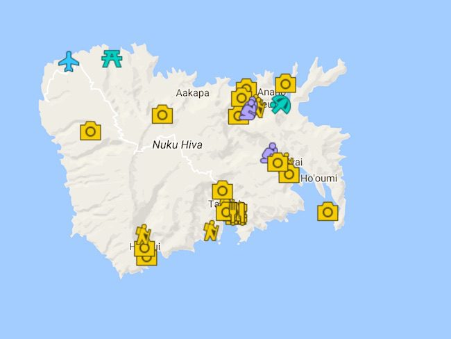 4 Days In Nuku Hiva Itinerary Map - French Polynesia