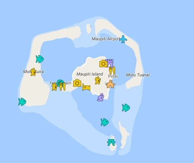 5 Days In Maupiti Island Itinerary Map - French Polynesia