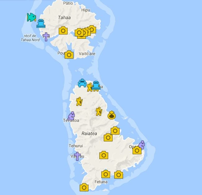 5 Days In Tahaa and Raiatea Itinerary Map - French Polynesia