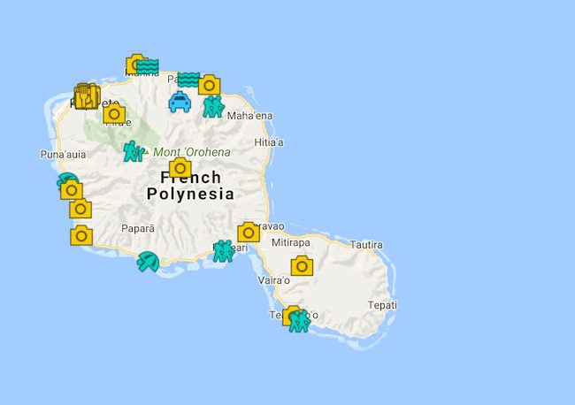 5 Days In Tahiti Island Itinerary Map - French Polynesia