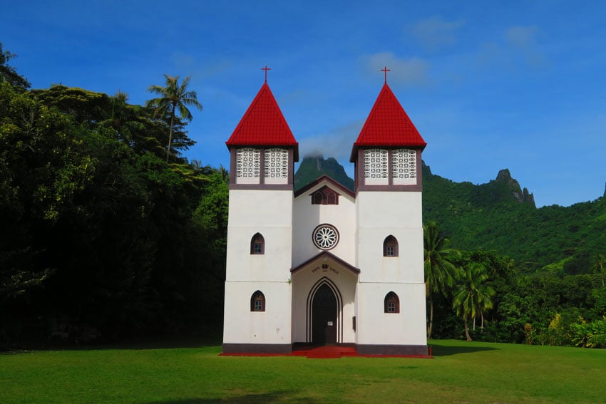 Catholic church in Haapiti Moorea French Polynesia