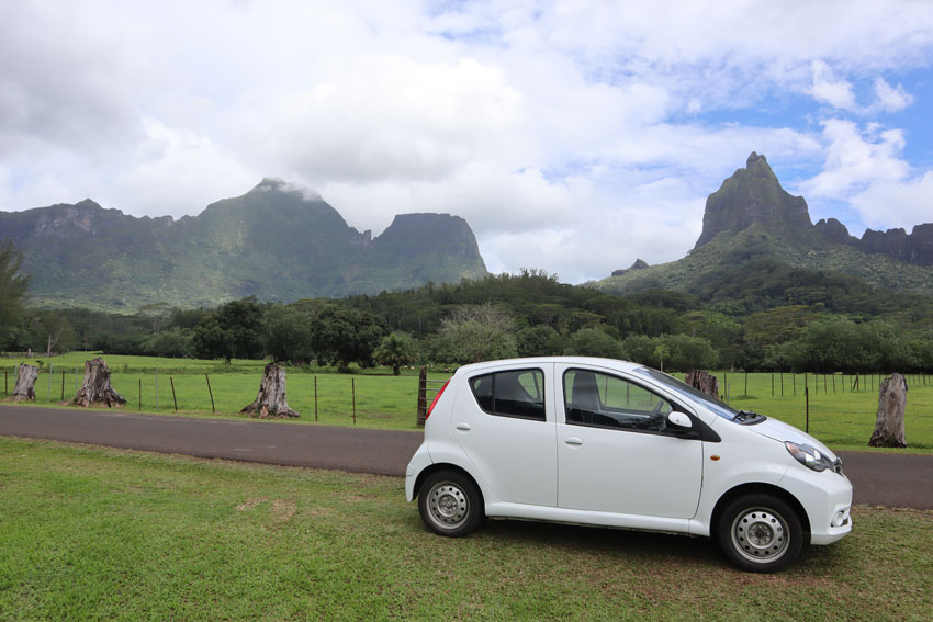 Driving a car in Moorea French Polynesia