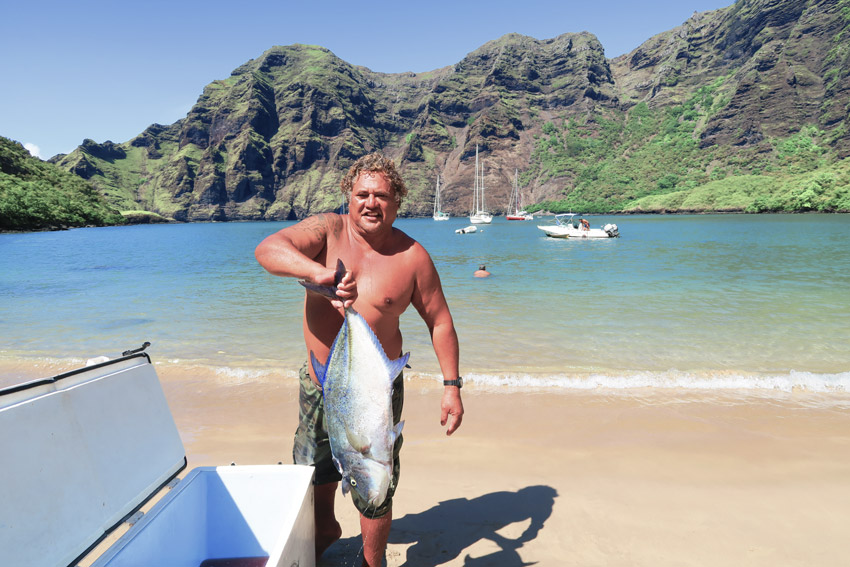 Fisherman in Hakatea Bay Nuku Hiva French Polynesia