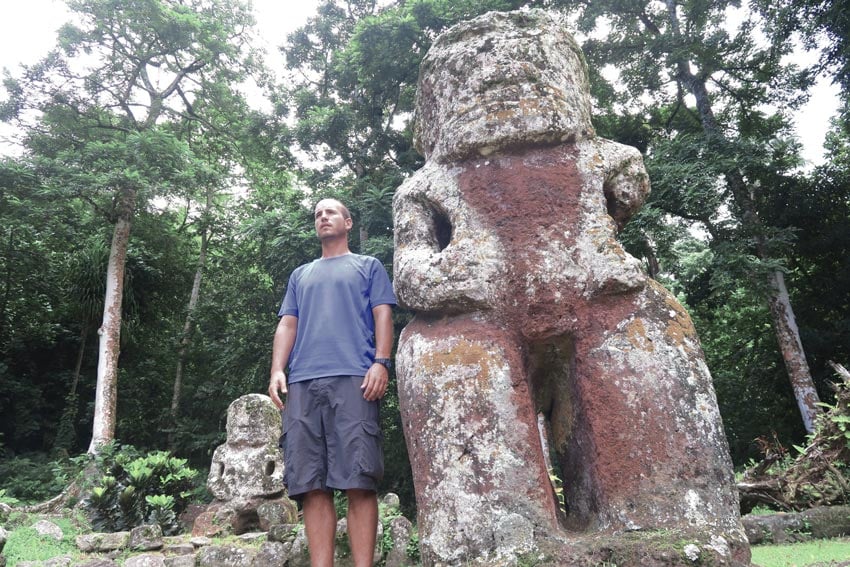 Lipona archeological site Hiva Oa Marquesas Islands French Polynesia massive tiki