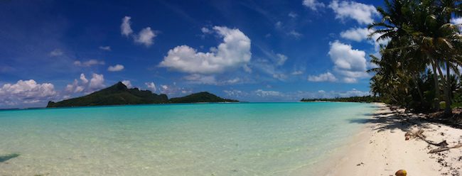 Maupiti Island French Polynesia panoramic view motu Auira