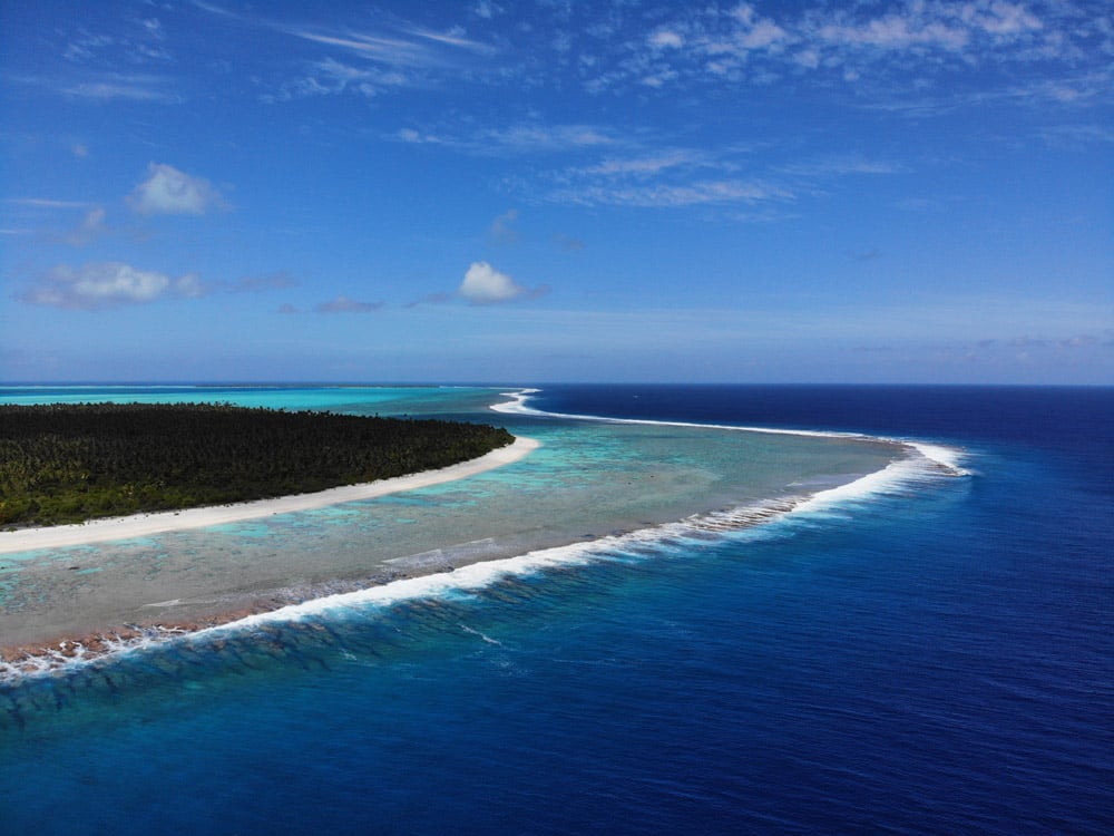 Maupiti barrier reef and lagoon French Polynesia