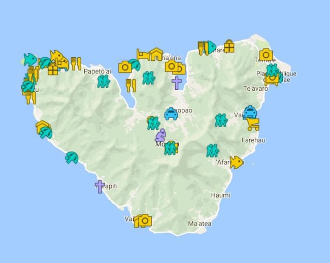 Moorea Travel Guide Map - French Polynesia