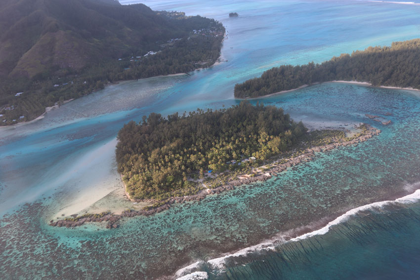 Motu in lagoon Moorea French Polynesia