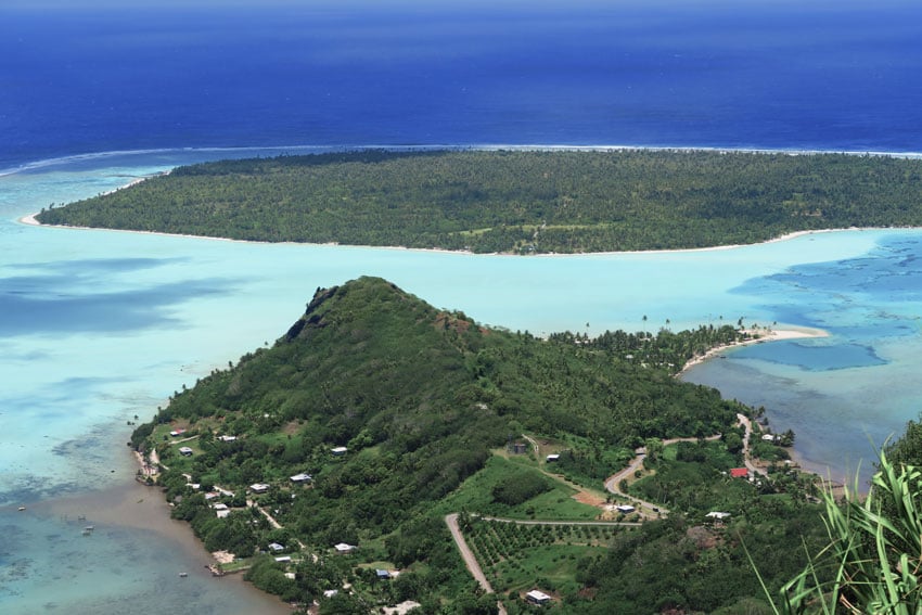 Motui Auira from Mount Teurafaatiu Hike Maupiti French Polynesia.