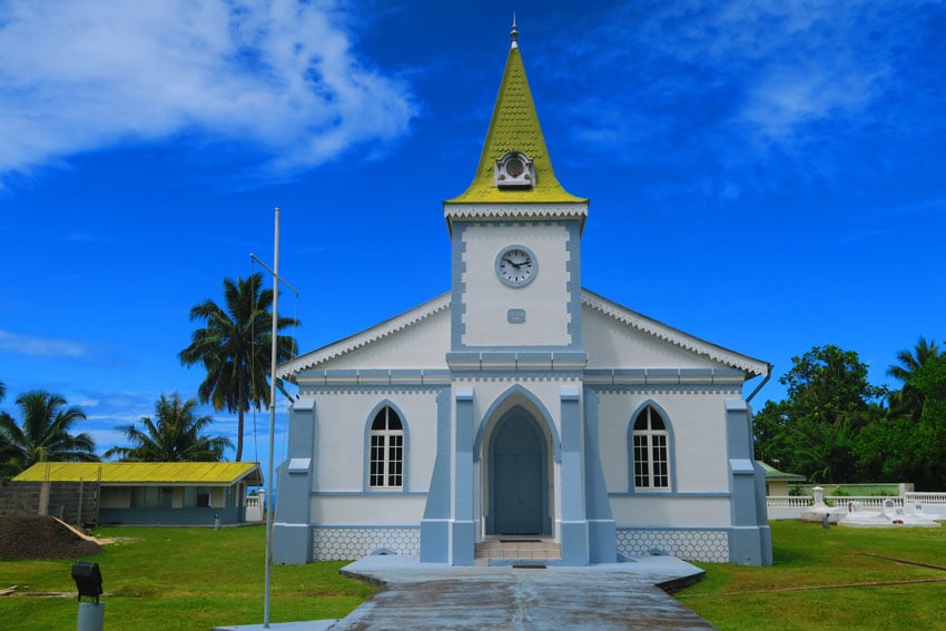 Protestant church in Haapiti Moorea French Polynesia