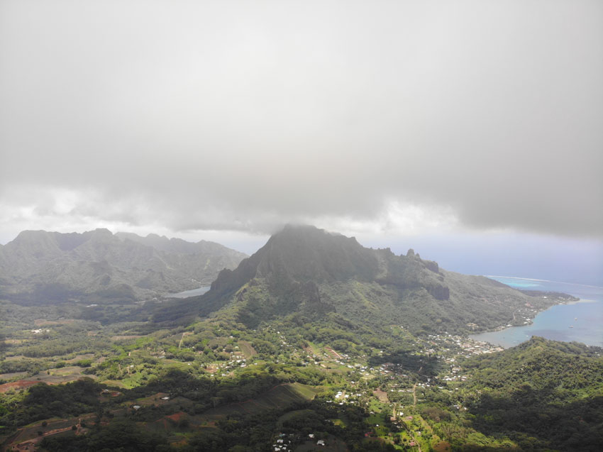 View of Mount Rotui from Pierced Mountain Moorea French Polynesia