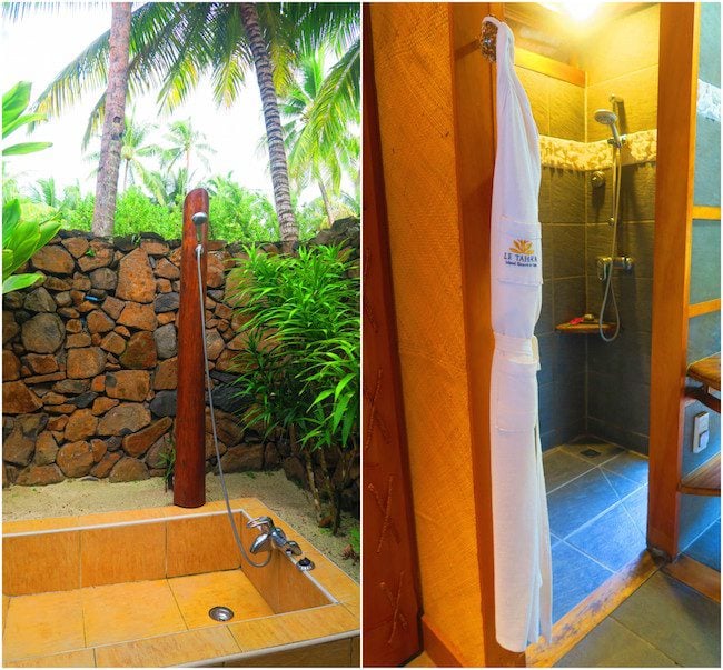 le tahaa luxury resort french polynesia shower 2
