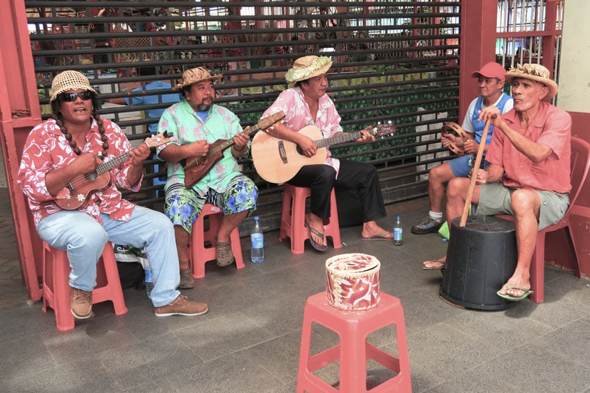 live music outside papeete market tahiti french polynesia