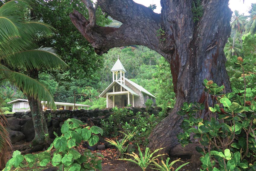 tahuata island day trip from hiva oa - marquesas island french polynesia - hapatoni church