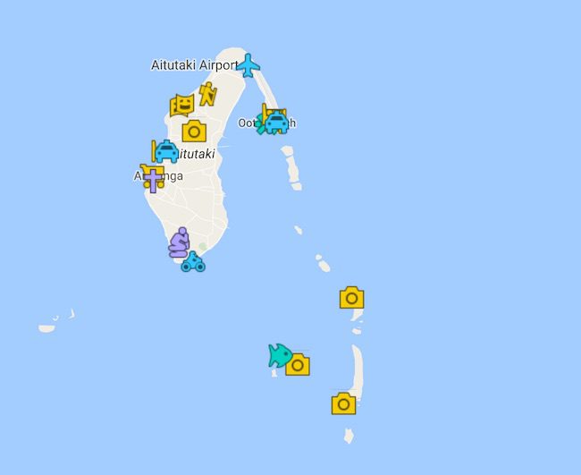 3 Days In Aitutaki Itinerary Map - Cook Islands