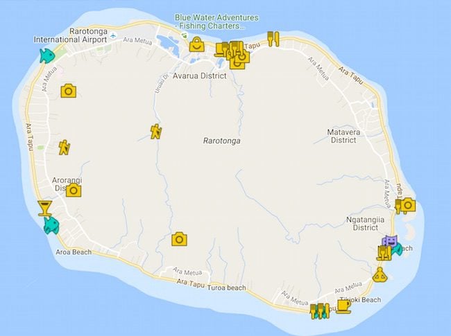 7 Days In Rarotonga Itinerary Map - Cook Islands