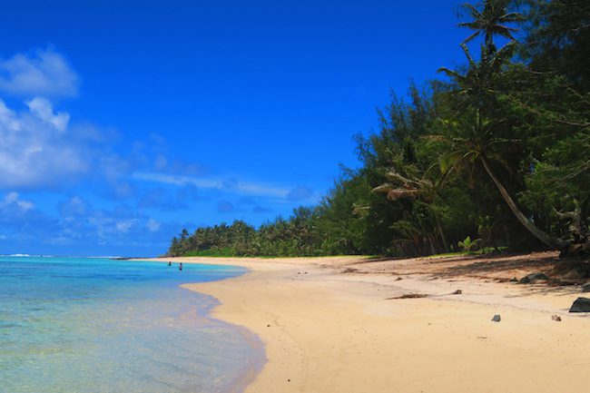 Aroa tropical beach Rarotonga Cook Islands